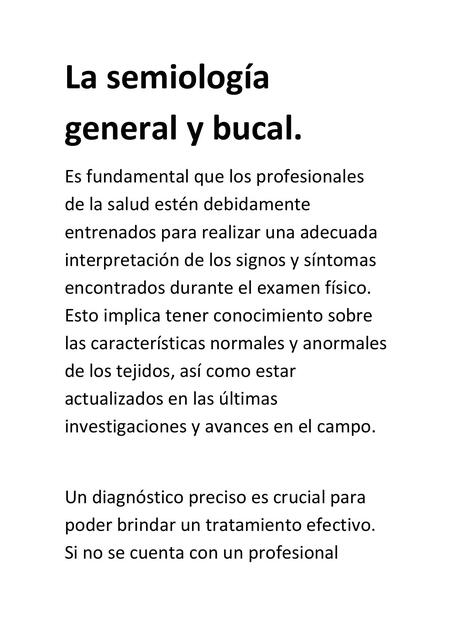 La Semiolog A General Y Bucal Definiciones Universidad Cayetano