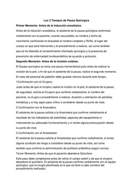 Los 3 Tiempos de Pausa Quirúrgica Jorge Antonio Santillan García uDocz