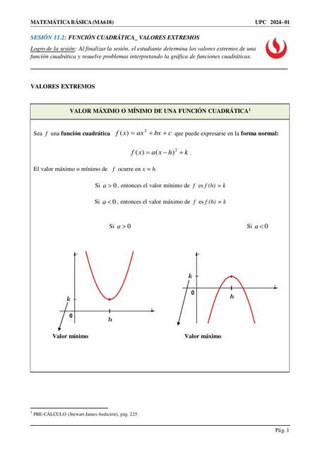 Ma Valores Extremos De Una Funci N Cuadr Tica Cami Udocz