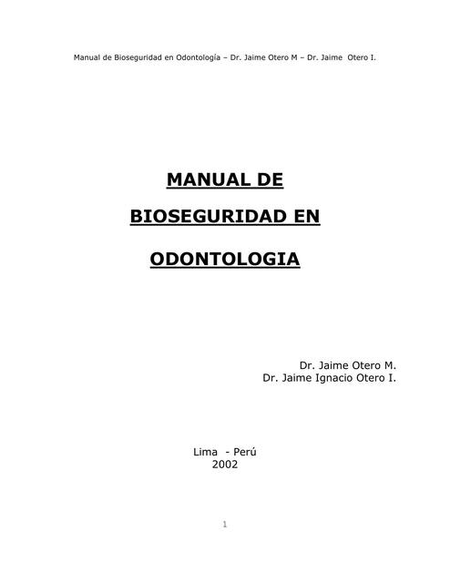 Manual De Bioseguridad En Odontolog A Meta Udocz