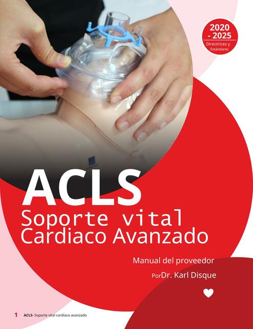 Acls Soporte Vital Cardiaco Avanzado Manual Del Pr David Franco Udocz