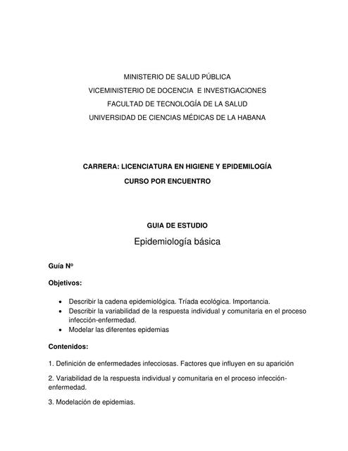 Guía de estudio Epidemiología básica mileidys rodriguez uDocz