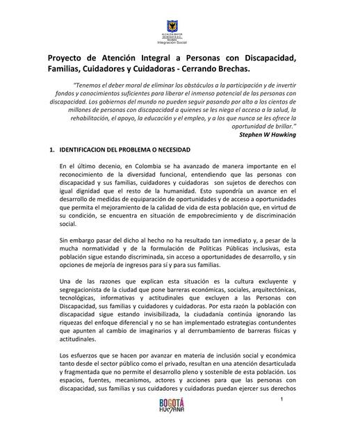 Programa de atención en salud integral para personas con discapacidad