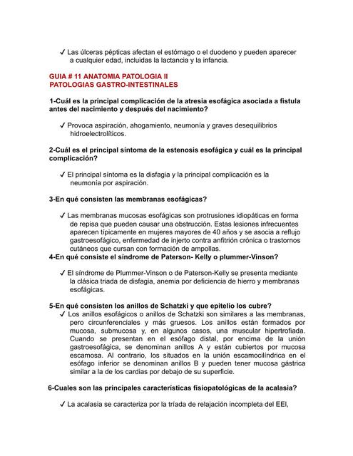 Gu A De Estudio Patologica Patologia Gastrointestinal Yrianna Batista