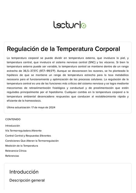 Fisiolog A Lecturio Regulaci N De La Temperatura Corporal Briggitte