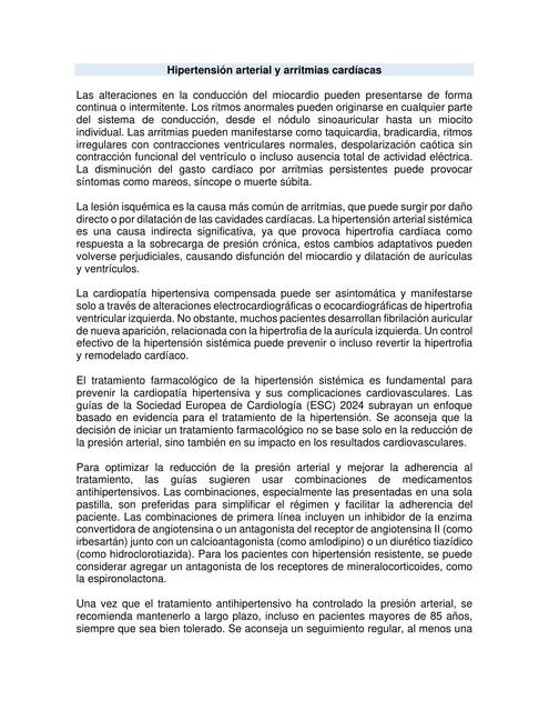 Hipertensión arterial y arritmias cardíacas Sara Asencio uDocz