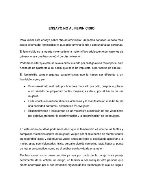 ENSAYO NO AL FEMINICIDIO Armando Salazar Hurtado UDocz