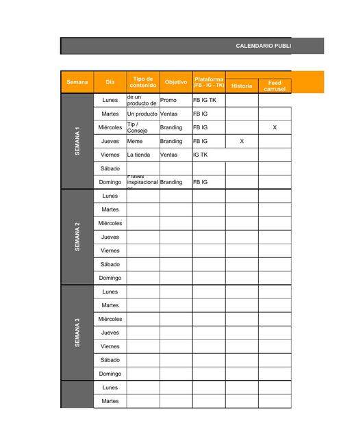 Calendario Publicaciones Redes Sociales Naomi UDocz