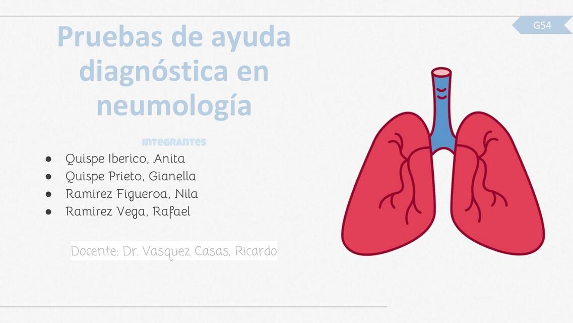 1 PRUEBAS DE AYUDA DIAGNÓSTICA EN NEUMOLOGÍA GIANELLA ZOLANCH QUISPE