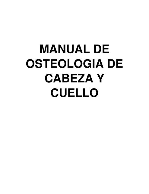 Manual de Osteología de Cabeza Y Cuello Harry Alfonso Castiblanco uDocz