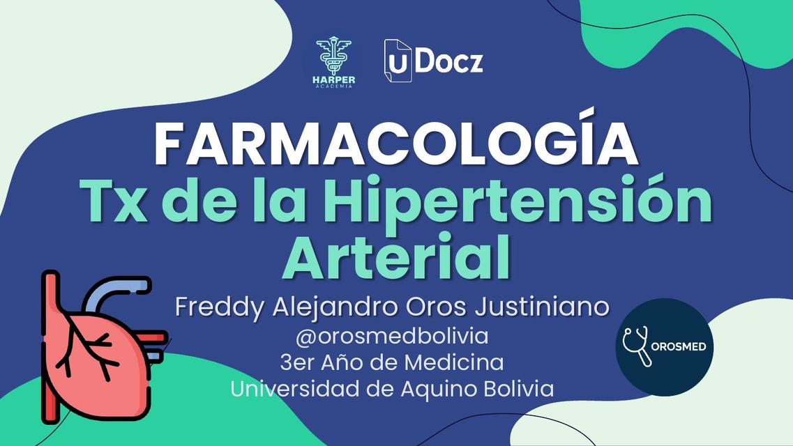 Tratamiento De La Hipertensi N Arterial Orosmed Udocz