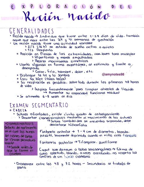 Exploración del recien nacido Amy Mednotes uDocz