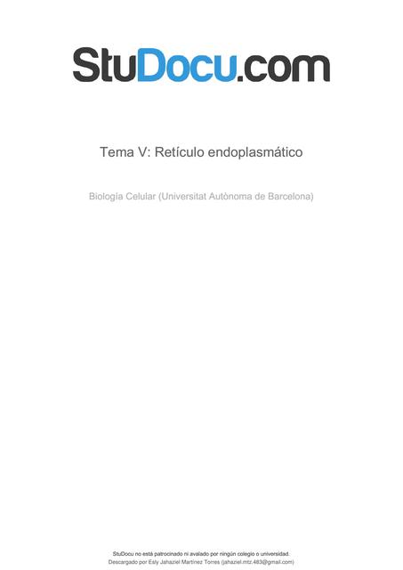 Retículo endoplasmático Ed Rex uDocz