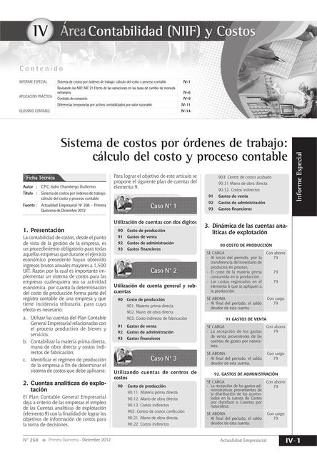 Sistema De Costos Por Ordenes De Trabajos Renzo Cuzco UDocz