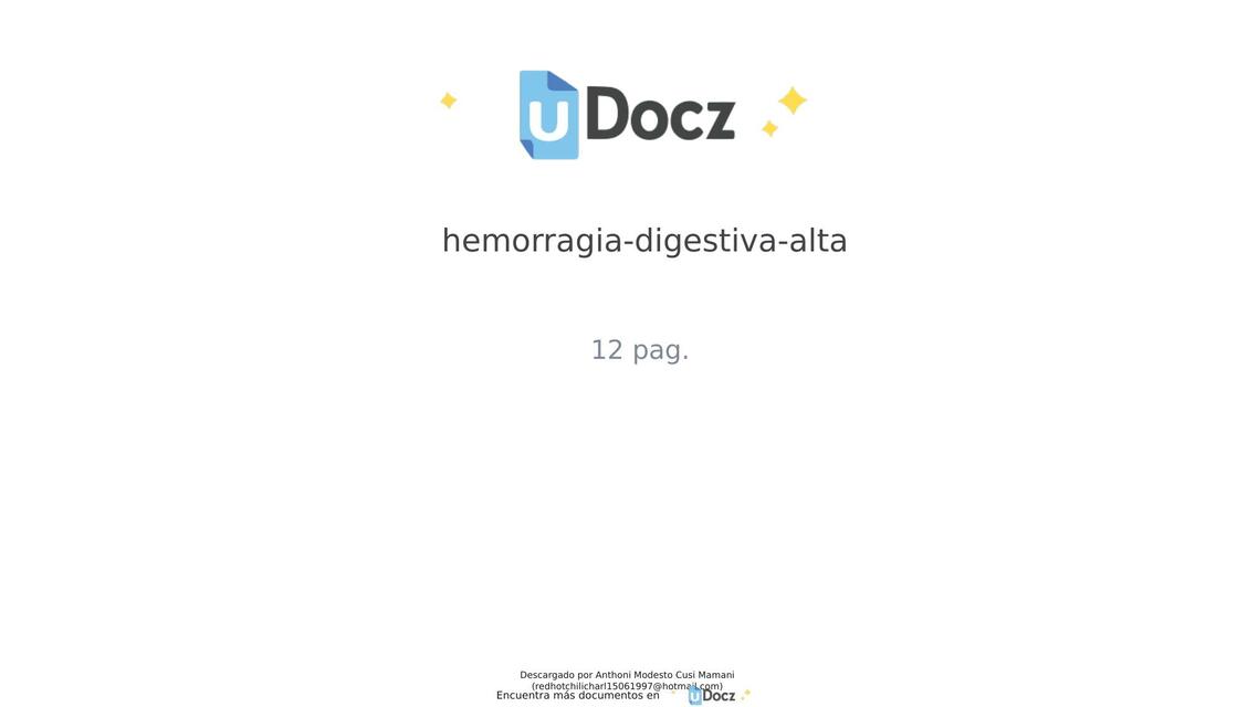 Hemorragia Digestiva Alta Anthoni Modesto Cusi Mamani Udocz Hot Sex