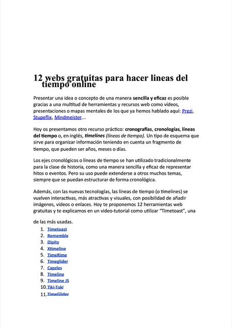 Linea De Tiempo Online Secundaria O Colegio UDocz