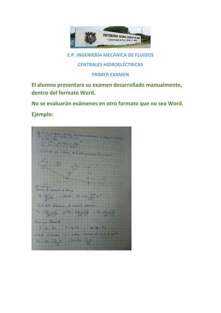 Centrales Hidroeléctricas Examen Final Jeancarlos Mendoza B uDocz