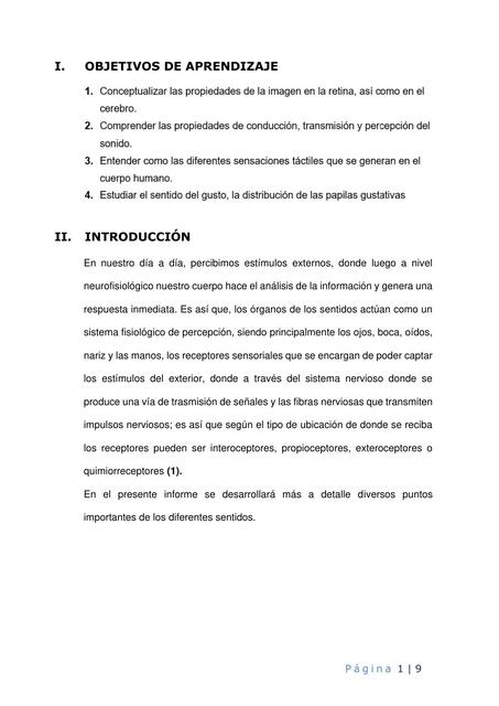 Fisiología de los Sentidos Camila Olorte uDocz