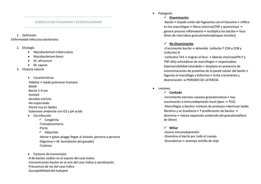 Tuberculosis Pulmonar Y Extrapulmonar Danfer Salazar Severino UDocz