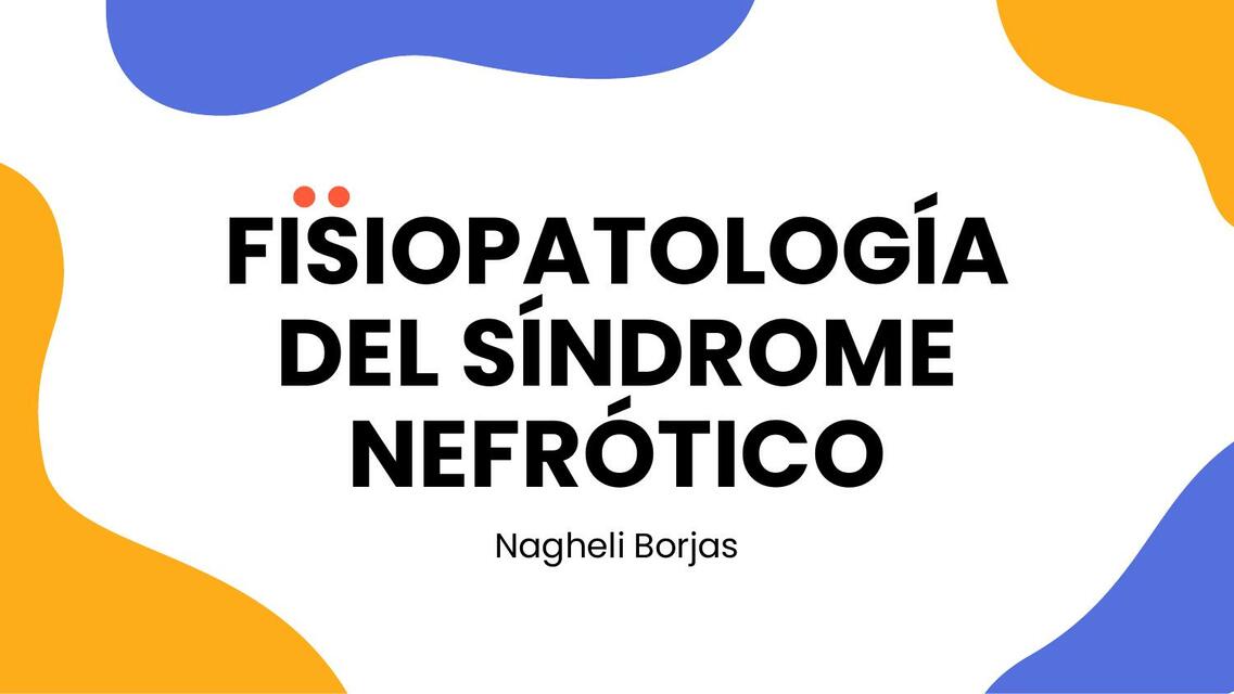 Fisiopatología del síndrome nefrótico Nagheli Borjas uDocz