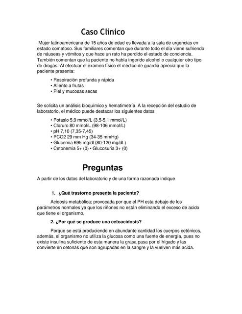 Caso clínico de PH Bases de bioquímica UPAEP Ejercicios de Bioquímica