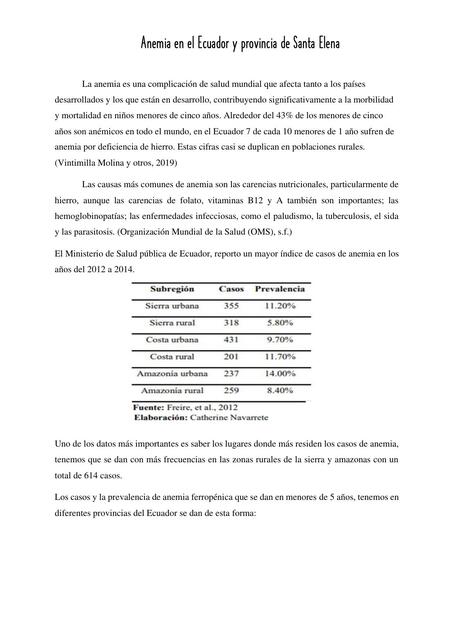 Anemia Y Leucemia En Ecuador Evleyn Rosmery Orrala Tarco Udocz