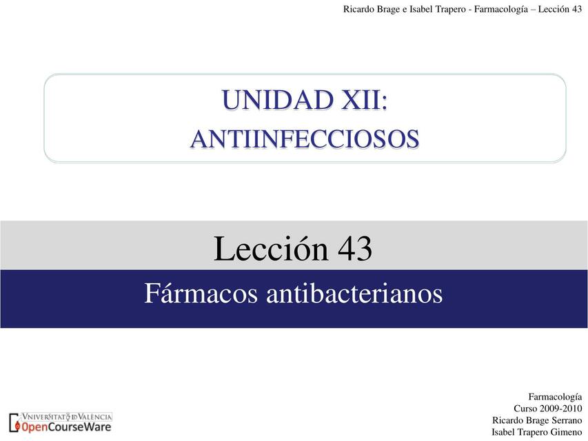 Lección 43 Antibacterianos Martika Cuzco uDocz