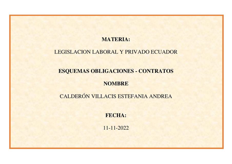 Legislaci N Laboral Y Privado Ecuador Esquemas Tefa Calder N Udocz