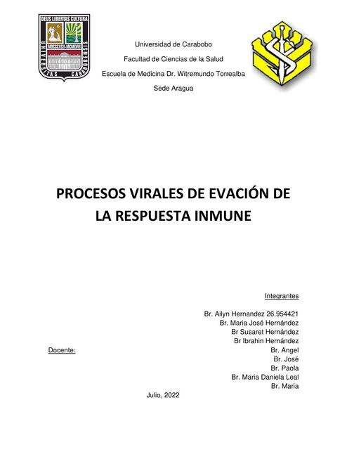 Procesos virales de evasión de la respuesta inmune Ailyn Ailyn uDocz