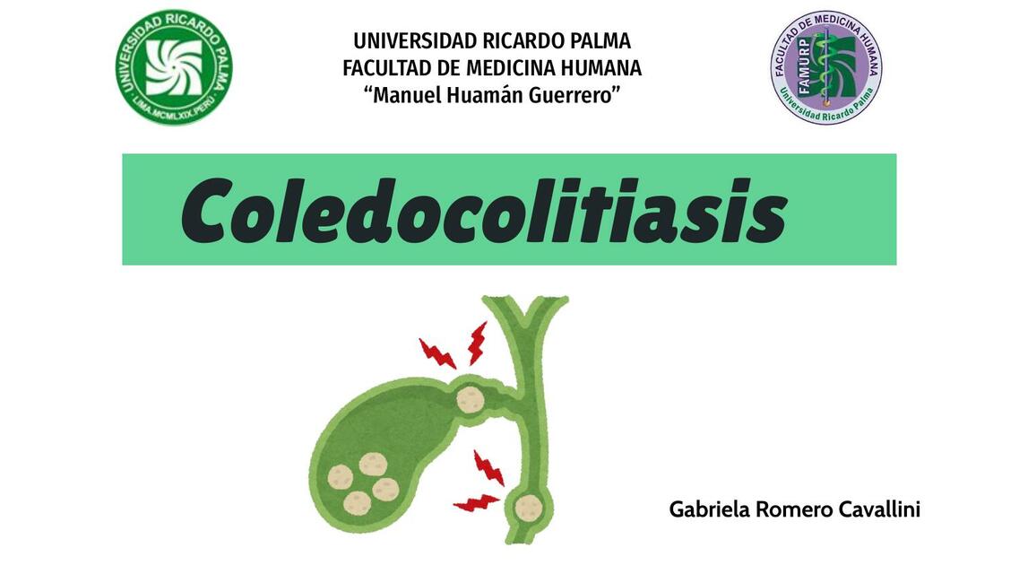 Coledocolitiasis Gabriela Romero Udocz