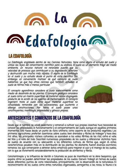 La Edafología Resumen Agronomia uDocz