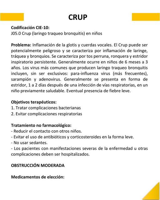 CRUP laringo traqueo bronquitis en niños Apuntes Médicos Diego