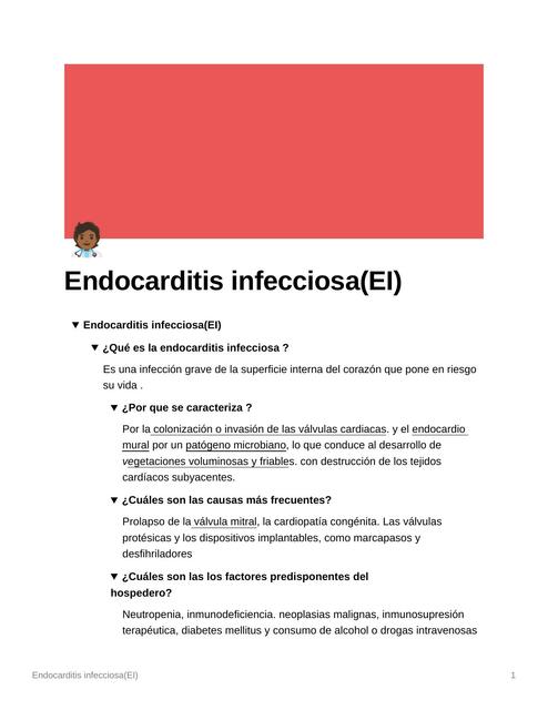 Endocarditis Infecciosa Ei Espm Medicina Udocz