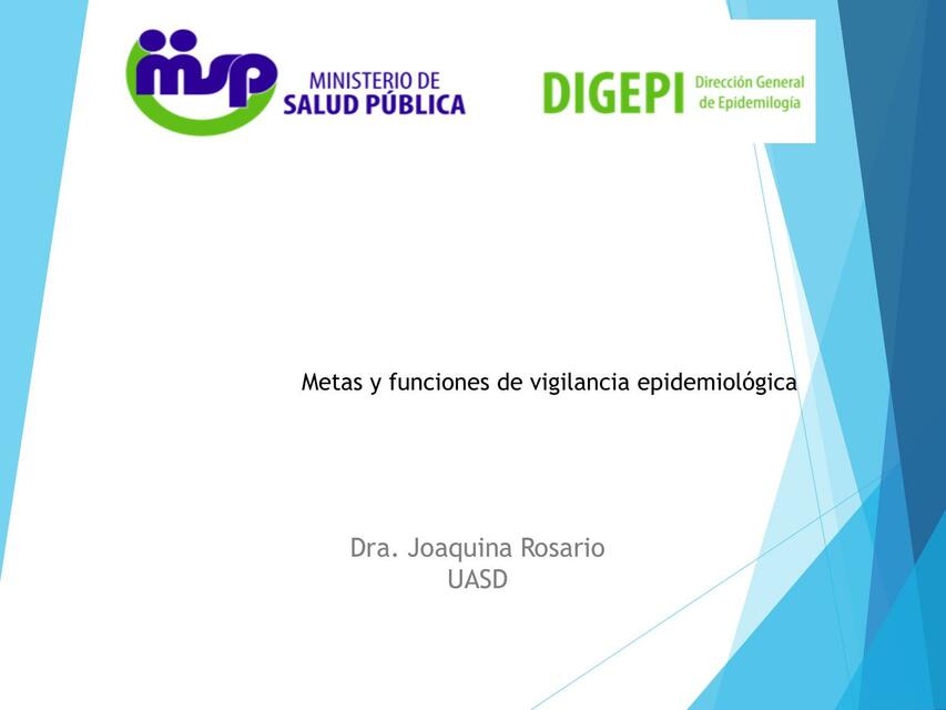 Metas y Funciones de Vigilancia Epidemiológica carmen Javier uDocz