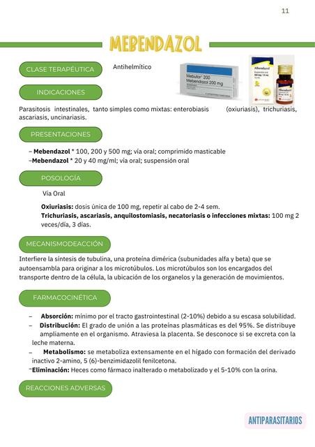 Mebendazol Y Metronidazol MARYURI LISBETH UDocz