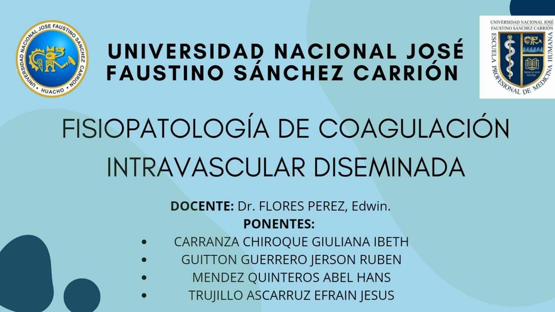 Coagulaci N Intravascular Diseminada Jerson Guitton Udocz