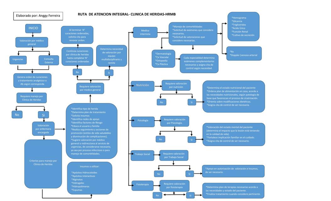 RUTA DE ATENCIÓN INTEGRAL clínica de heridas ANGGY FERREIRA MANTILLA