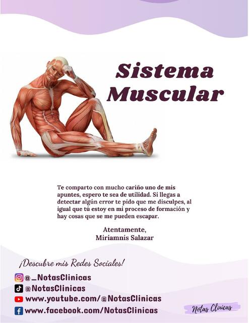 Sistema Muscular Generalidades Notas Cl Nicas Udocz