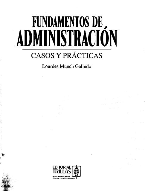 Fundamentos De Administraci N Munch Galindo