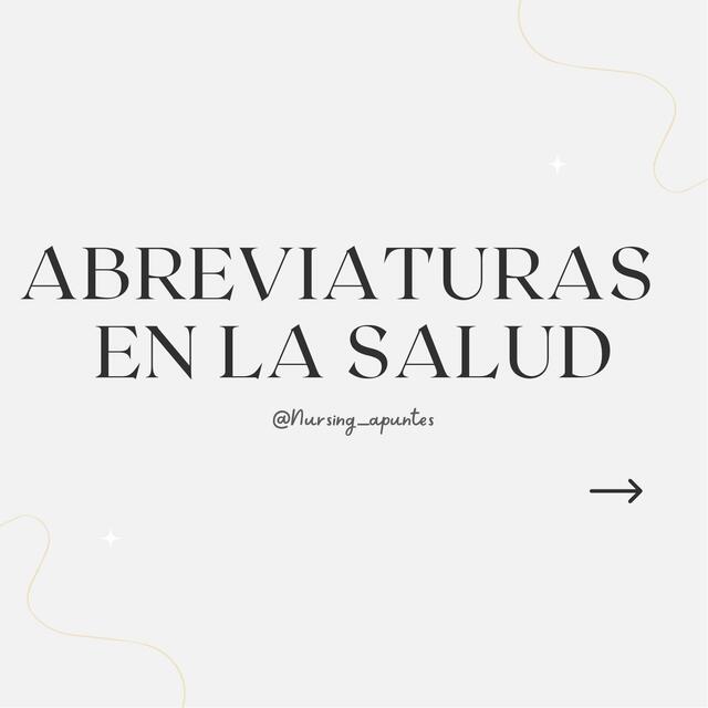 Abreviaturas En La Salud Nursing Apuntes Udocz