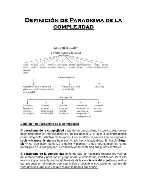 Definici N De Paradigma De La Complejidad Laura Luis Udocz