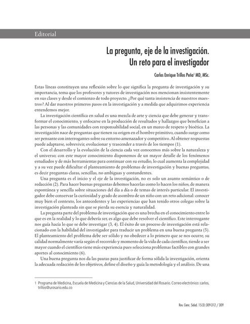 La pregunta eje de la investigación solang uDocz