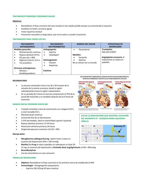 Tratamiento Síndrome Coronario Agudo Bianca Nicolette Cid Toledo uDocz