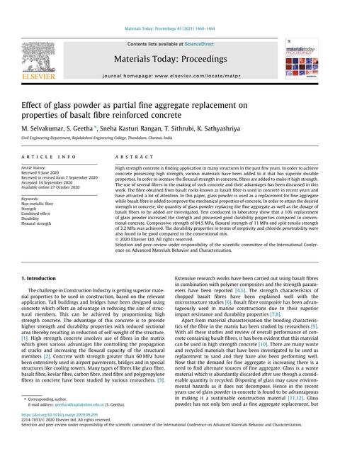 Effect Of Glass Powder As Partial Fine Aggregate Replacement On