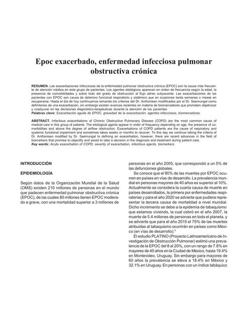 Epoc Exacerbado Enfermedad Infecciosa Pulmonar Ob Medicina Y Hot Sex