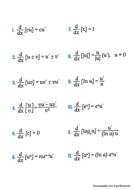 Formulas De Derivadas Jatziri Sandoval Udocz