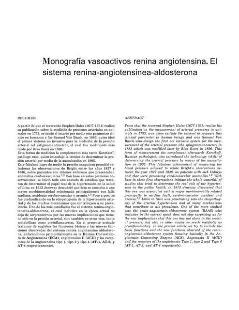 Monografía vasoactivos renina angiotensina El sistema renina