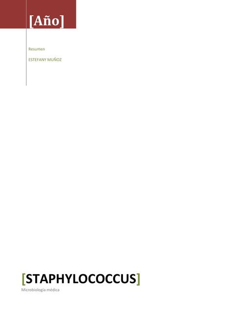 Staphylococcus Y Cocos Grampositivos Relacionados Res Menes Medicina