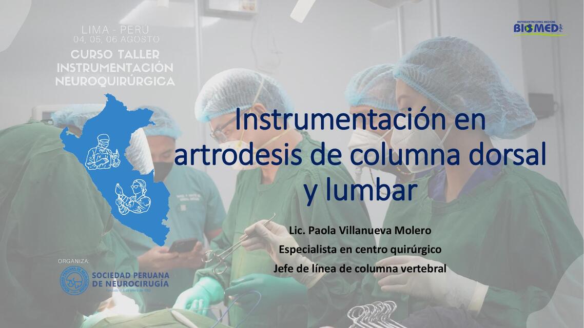 Instrumentaci N En Artrodesis De Columna Dorsal Y Lumbar Christian