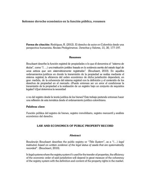 Solemne derecho económico en la función pública resumen Derecho y